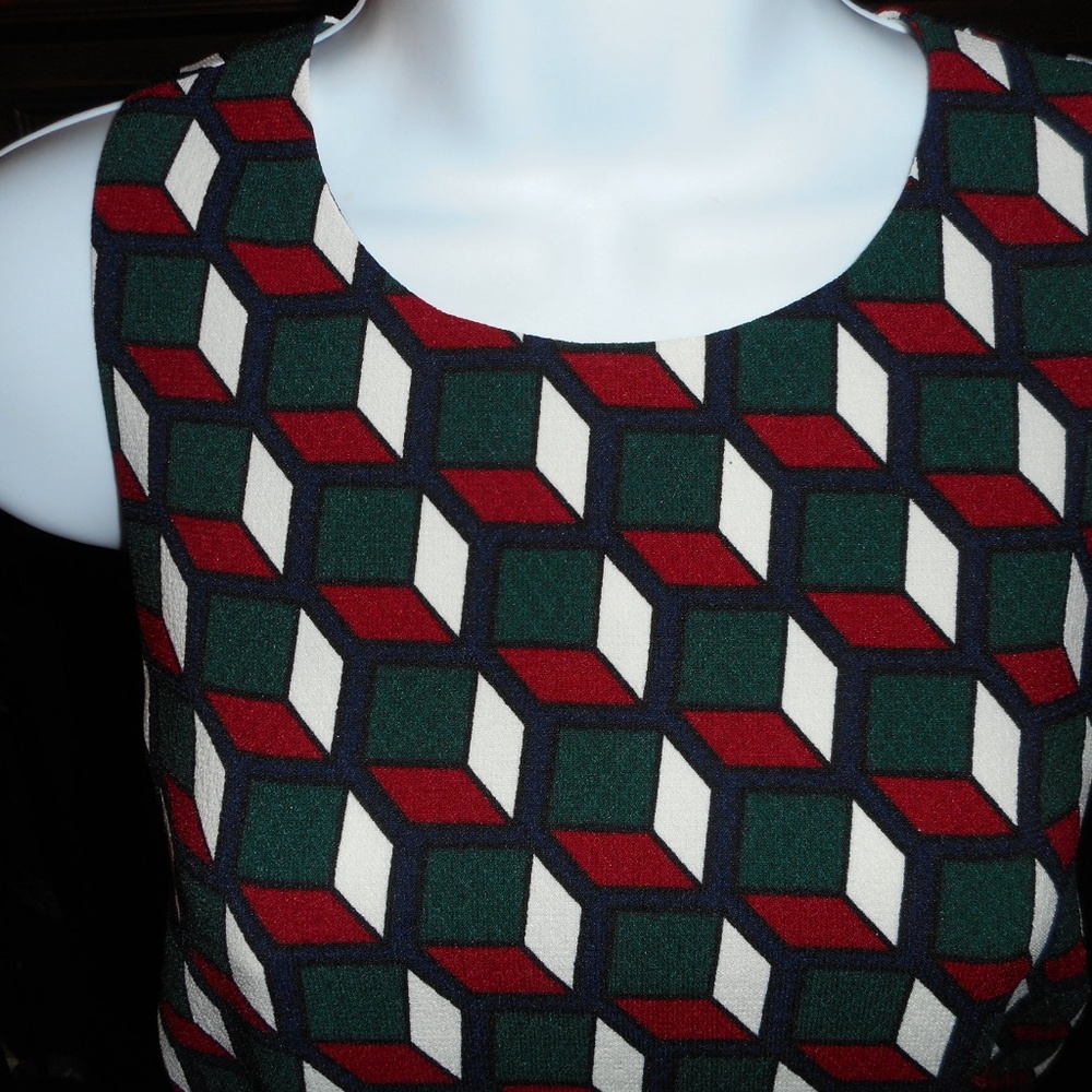 NWT Esley Modcloth retro geometric print dress POCKETS!!, M - Picture 2 of 6